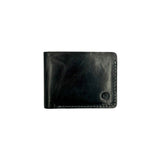 Full Grain Leather Dollar-Size Bifold Wallet – Midnight Black
