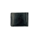 Full Grain Leather Dollar-Size Bifold Wallet – Midnight Black