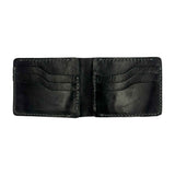 Full Grain Leather Dollar-Size Bifold Wallet – Midnight Black
