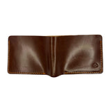Full Grain Leather Dollar-Size Bifold Wallet – Coffee Brown