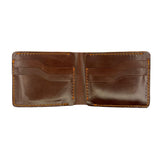 Full Grain Leather Dollar-Size Bifold Wallet – Coffee Brown
