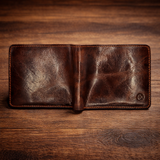 Premium Cow Leather Bifold Wallet – Vintage Tan