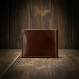 Full Grain Leather Dollar-Size Bifold Wallet – Coffee Brown