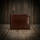 Full Grain Leather Dollar-Size Bifold Wallet – Coffee Brown